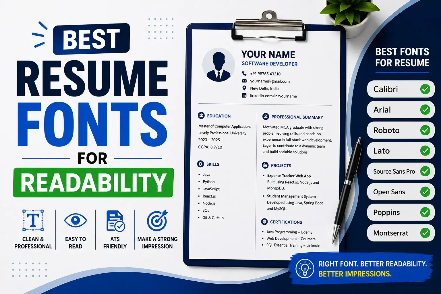 Best Resume Fonts for Readability featured image